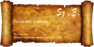 Szurma Emese névjegykártya